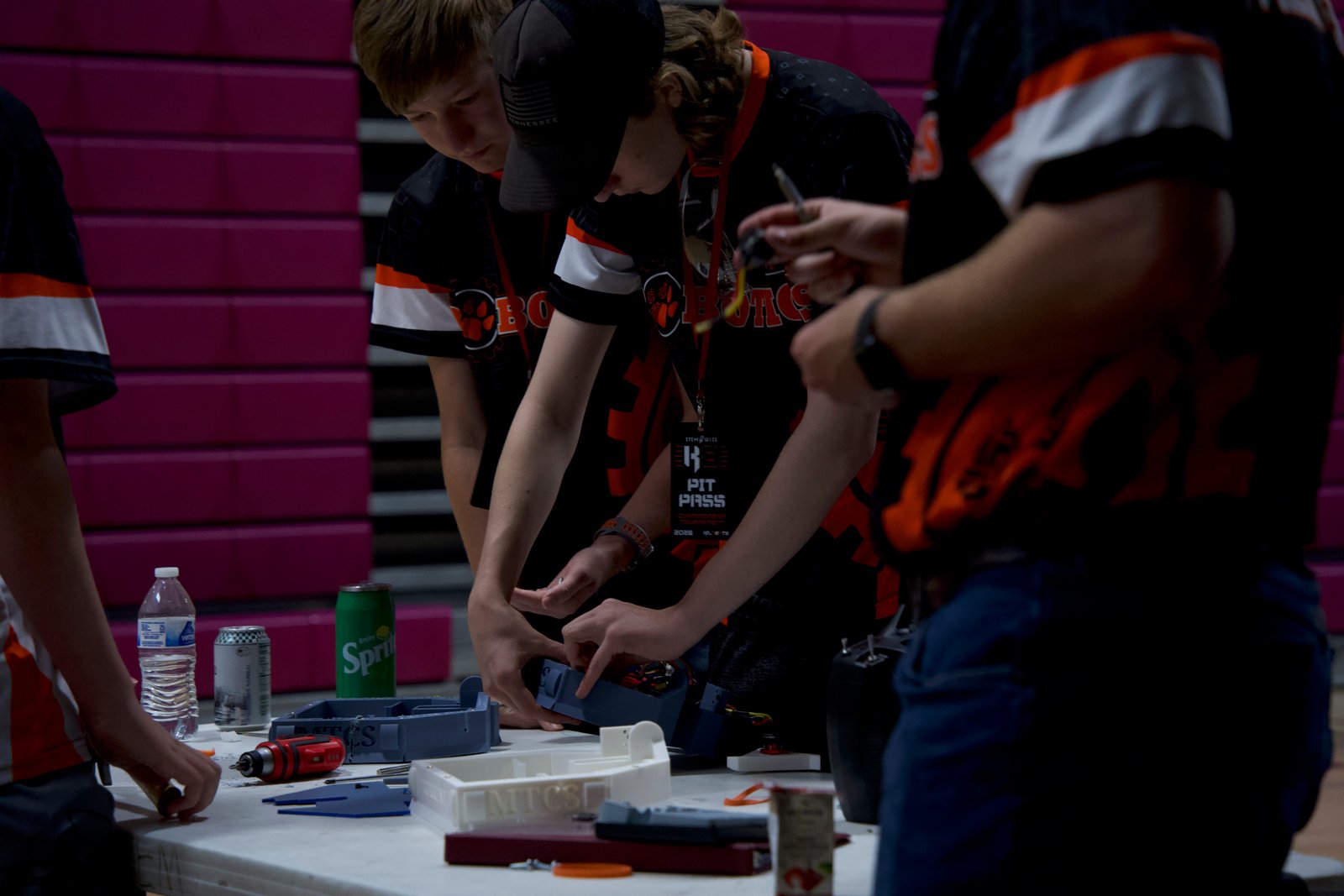 Students competing at the arena during championship match